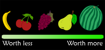 Tap bananas, cherries, grapes, pears and watermelon!